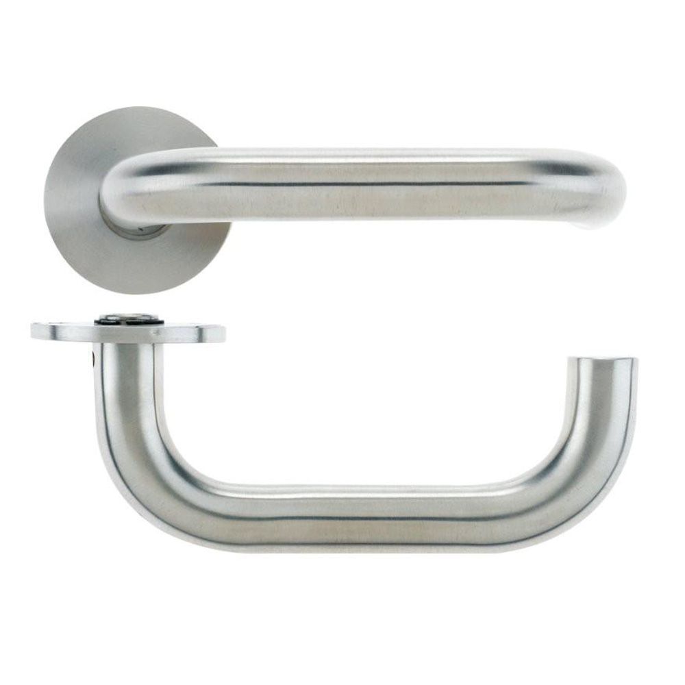 Vier 19mm RTD Lever On Round Rose - Satin Stainless Steel